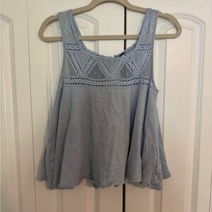Free People Blue Boxy Sleeveless Tank Top